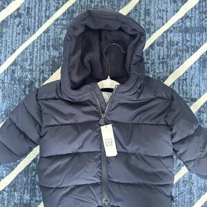 GAP Dark Blue Hooded Puffer Jacket